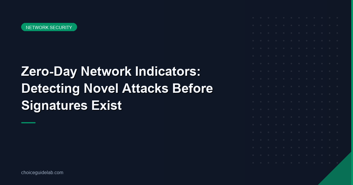 Zero-Day Network Indicators: Detecting Novel Attacks Before Signatures Exist