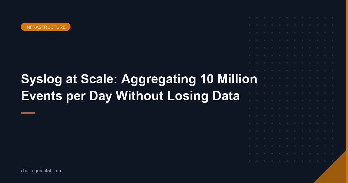 Syslog at Scale: Aggregating 10 Million Events per Day Without Losing Data