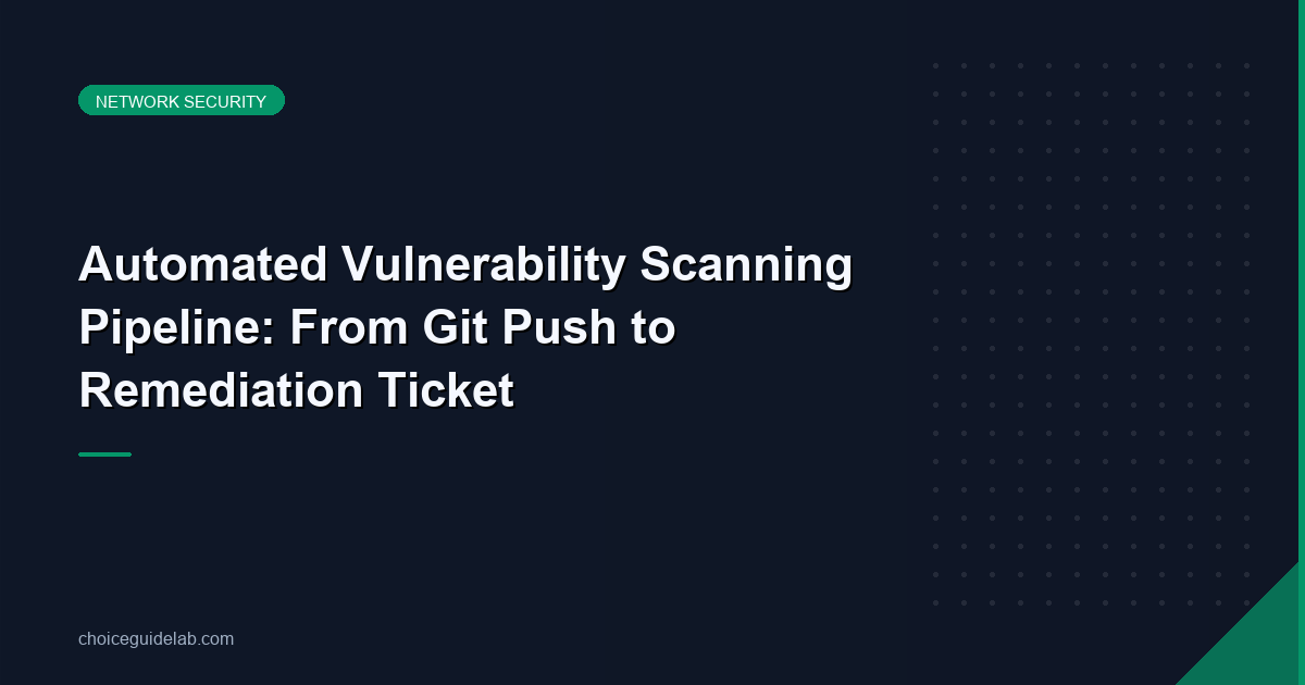 Automated Vulnerability Scanning Pipeline: From Git Push to Remediation Ticket