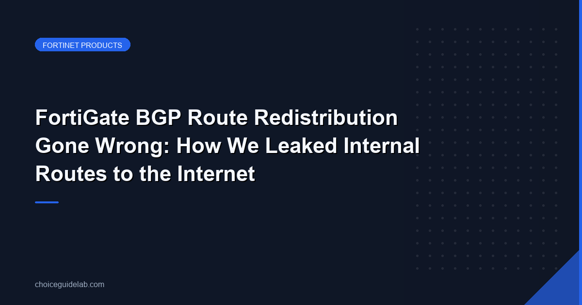 FortiGate BGP Route Redistribution Gone Wrong: How We Leaked Internal Routes to the Internet