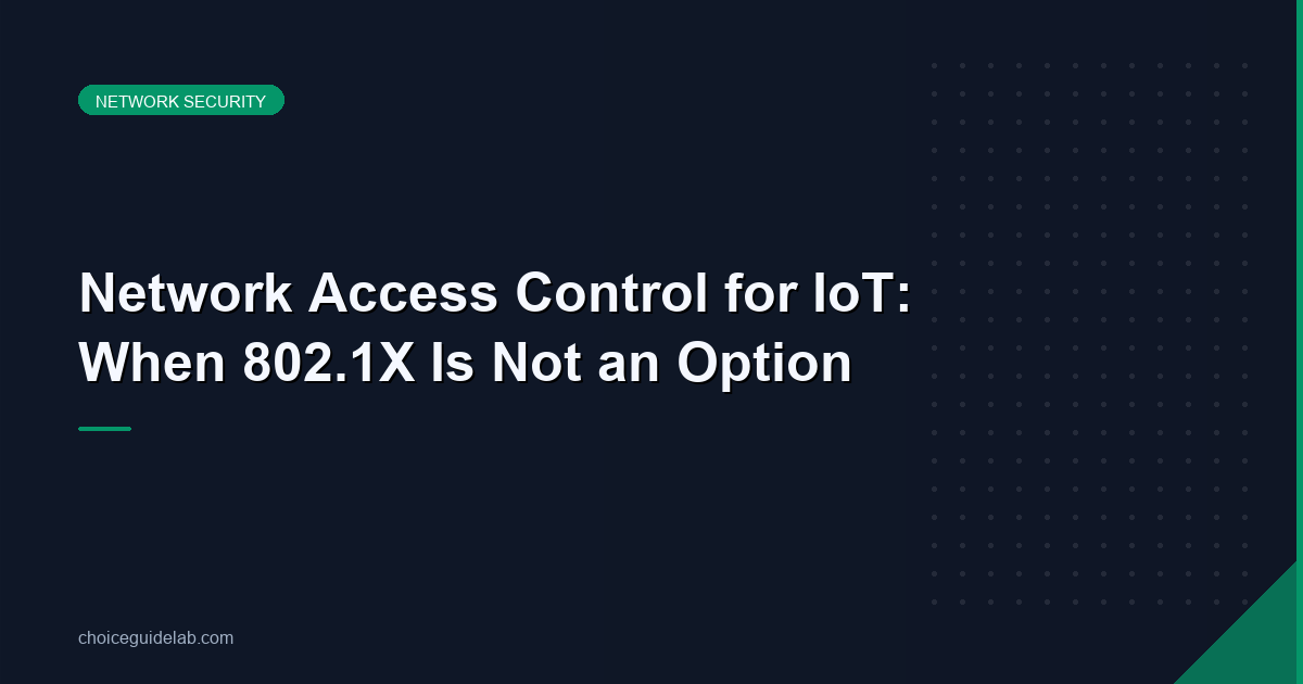 Network Access Control for IoT: When 802.1X Is Not an Option