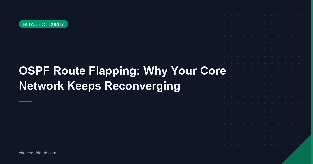 OSPF Route Flapping: Why Your Core Network Keeps Reconverging