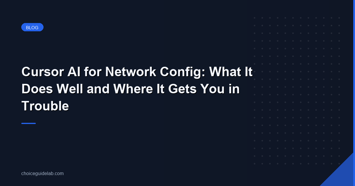 Cursor AI for Network Config: What It Does Well and Where It Gets You in Trouble