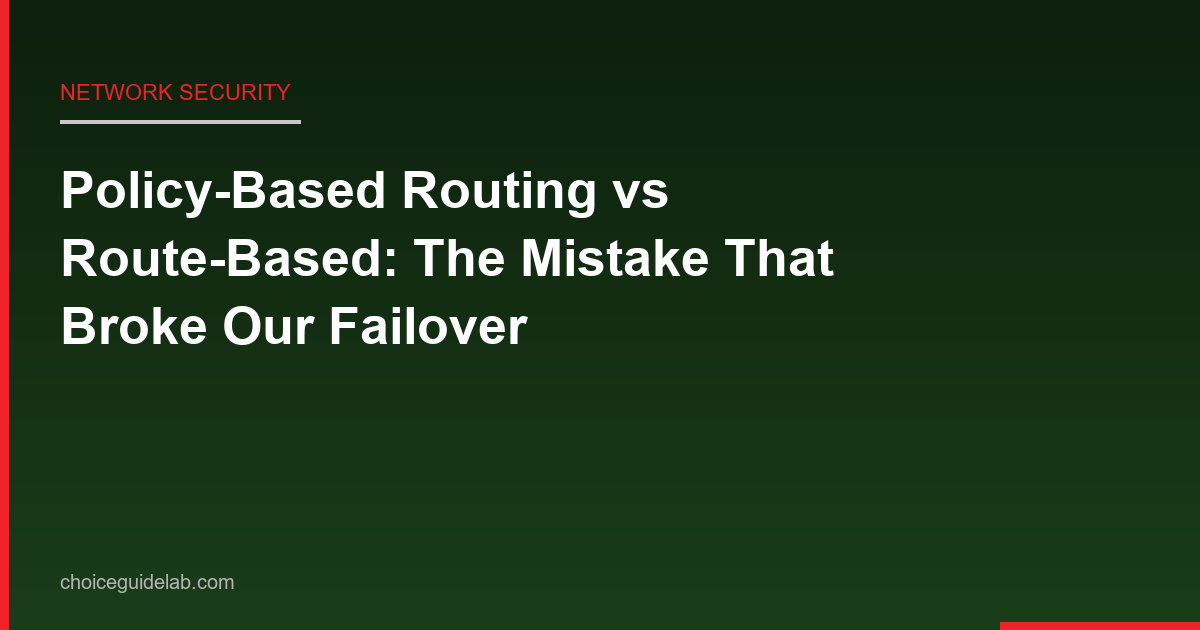Policy-Based Routing vs Route-Based: The Mistake That Broke Our Failover