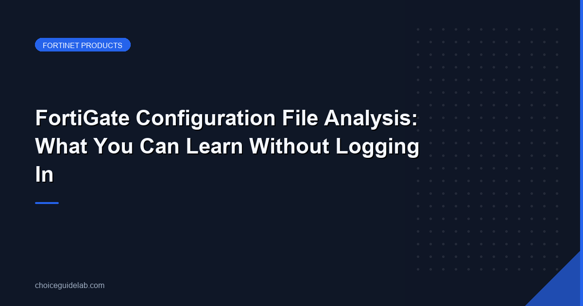FortiGate Configuration File Analysis: What You Can Learn Without Logging In