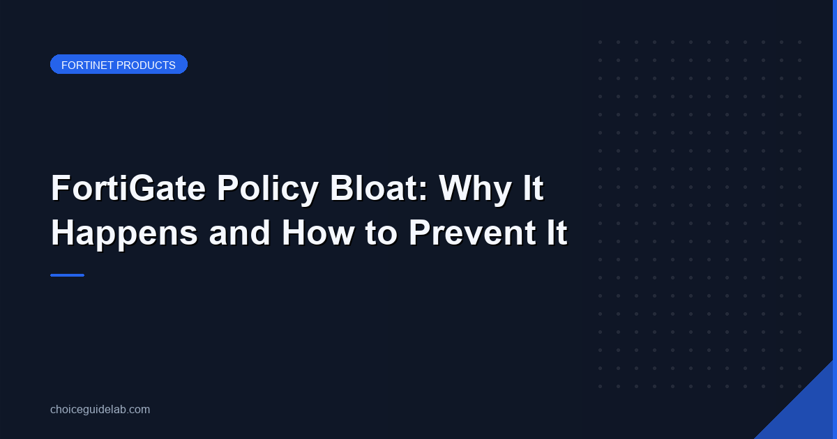 FortiGate Policy Bloat: Why It Happens and How to Prevent It