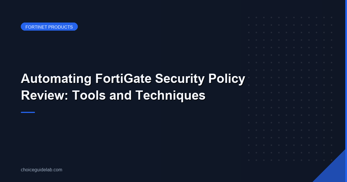 Automating FortiGate Security Policy Review: Tools and Techniques