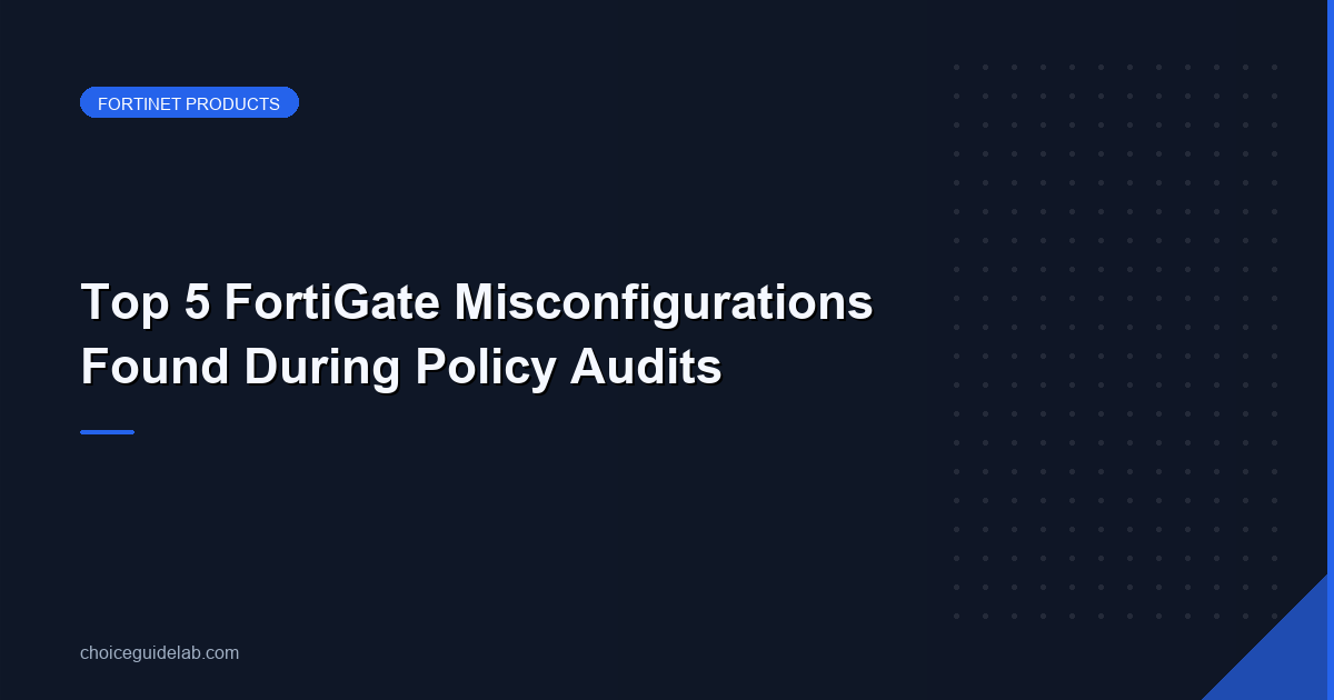 Top 5 FortiGate Misconfigurations Found During Policy Audits